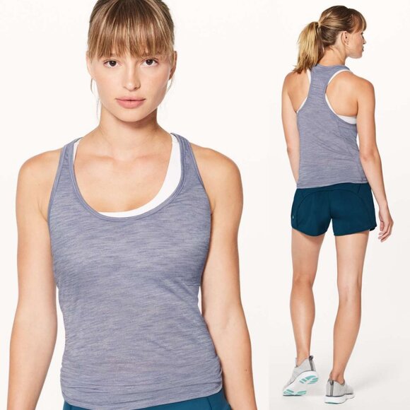 Lululemon Our Sport Tank Light Luon In Heathered Peri Purple Size 4 - Picture 1 of 9